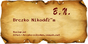 Brczko Nikodém névjegykártya